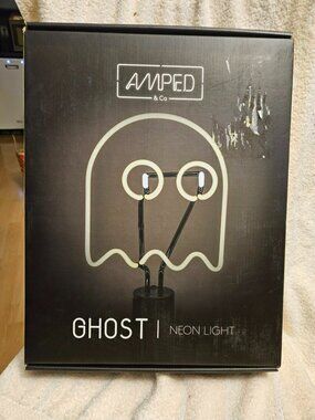 Amped & Co Ghost Neon Light Desk Lamp NL-GHOST Halloween Decor New In Box